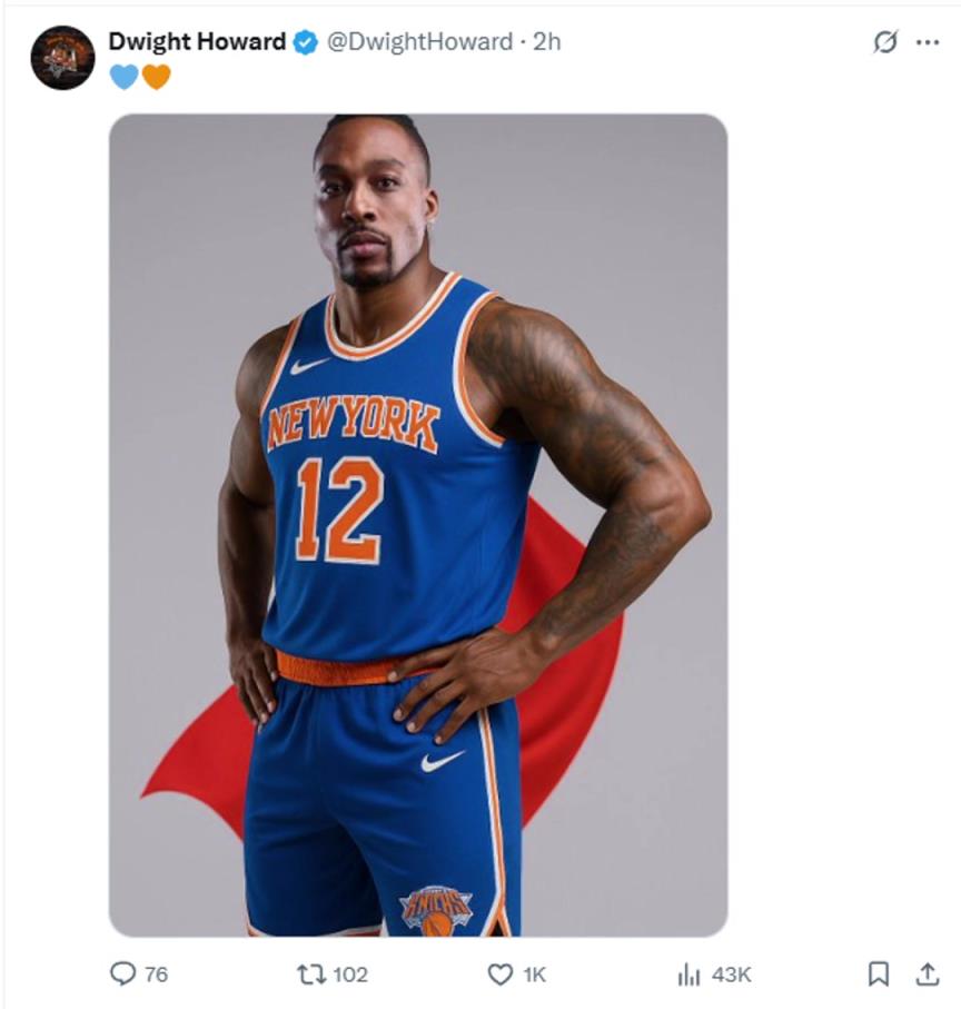 難道說？尼克斯步行者G4賽后 霍華德發(fā)推身披尼克斯戰(zhàn)袍